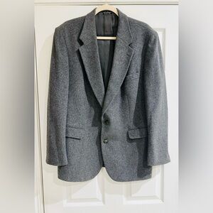 Mens J G Hook‎ Camel Hair Blend Gray Blazer Size 44 Fabric Woven In Italy